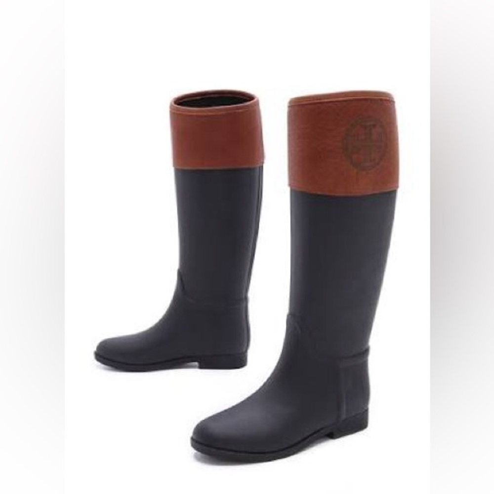 Tory Burch Diana tall rain boots size 7